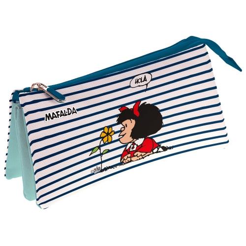 Estuche escolar portatodo Grafoplás triple modelo Mafalda Marinera