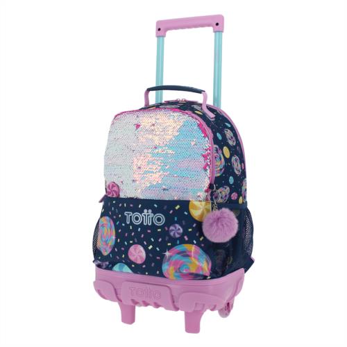 Mochila escolar con ruedas grande de dulces y piruletas - Sweet Candy