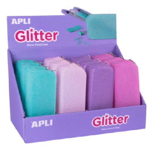 estuche silicona apli glitter