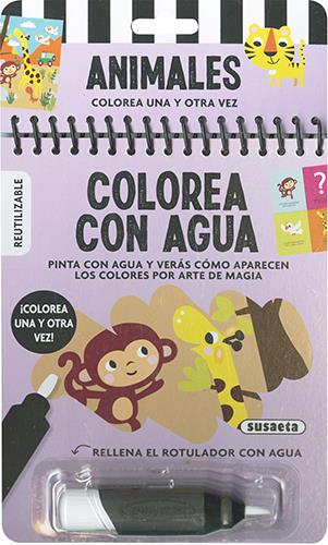 Colorea con agua. Animales