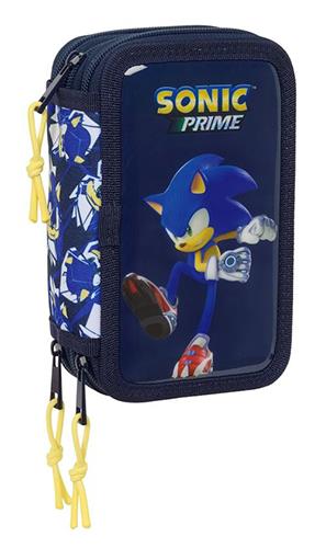 Plumier triple 37 PIEZAS SONIC CITY 12,5x19,5x5,5cm