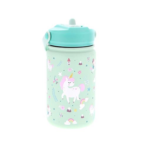 Botella acero 330ML ADAPTADOR INFANTIL CON PAJITA - MINT - UNICORN COLLECTION