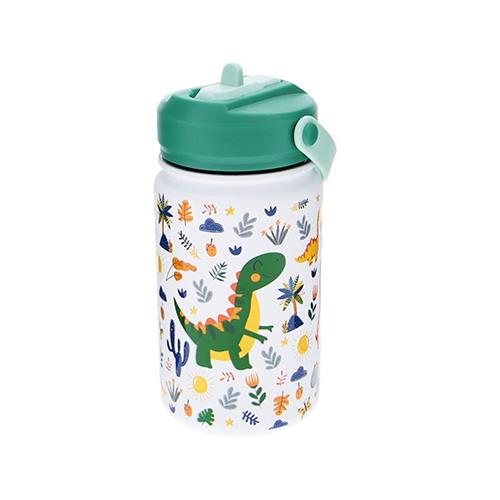 Botella acero 330ML TAPÓN INFANITIL - ICE GREEN DINOSAURS