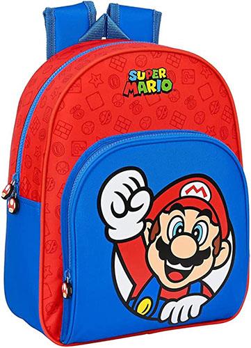 Mochila infantil adaptable a carro bolsillo SUPER MARIO 27x33x10cm